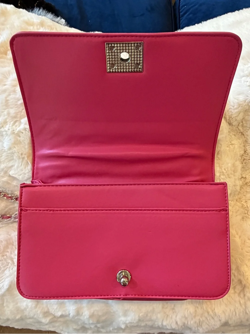 Badgley Mischka Vegan Quilting Cross Body Bag Hot Pink